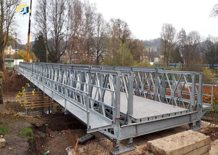 High Load Steel Bailey Bridge Building For Dangerous Bridge Reinforcement